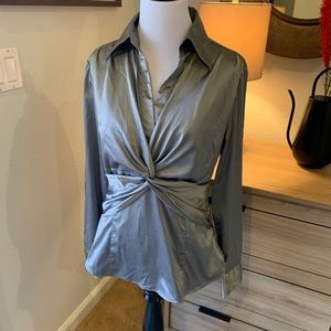 Pewter satin blouse